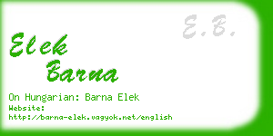 elek barna business card